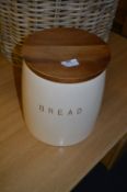 Ceramic Bread Crock with Wood Lid