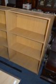 Open Front Bookcase in Light Oak Finish