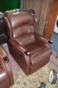 Brown Faux Leather Reclining Armchair