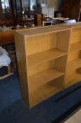 Open Front Bookcase in Light Oak Finish