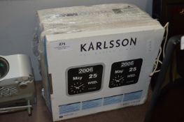 Two Mini Flip Wall Clocks