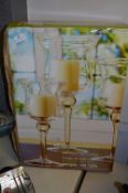 *Set of Three Glass Candle Holders