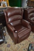 Brown Faux Leather Reclining Armchair