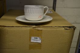 Twelve Linen Fine Porcelain Cups & Saucers