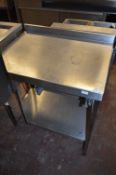 Stainless Steel Shaped Preparation Table with Undershelf and Upstand to Rear