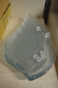 Six Glass Serving Plates in the Form of Seashells
