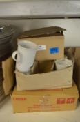 Three Boxes of Assorted White Ceramic Mugs
