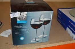 Set of Four Crystal Bordeaux Wine Glasses