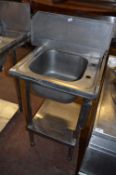 Stainless Steel Corner Sink Unit with Upstand