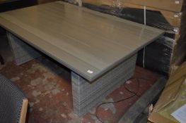 *George at Home Simulated Rattan and Composite Wood Exterior Dining Table in Light Grey Finish (to