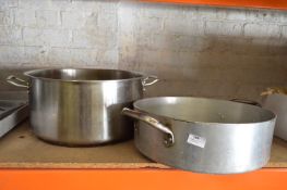 Stainless Steel Cooking Pot and a Shallow Aluminium Cooking Pot