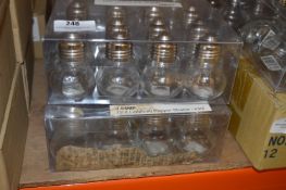 Twelve Sets of Light Bulb Style Salt & Pepper Pots