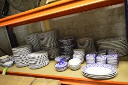 Quantity of Assorted Blue & White Crokery to Suit an Oriental or Tai Restaurant