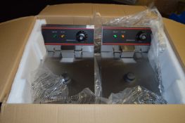 New and Boxed Electric Two Compartment, Two Basket Deep Fat Fryer