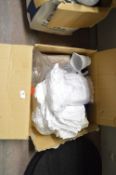 Box of Assorted Kitchenware Including White Linen Napkins, Storage Boxes, Unbreakable Cups, etc.