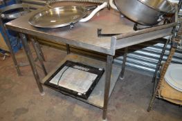Stainless Steel Shaped Preparation Table with Undershelf