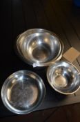 Five Assorted Stainless Steel Bowls