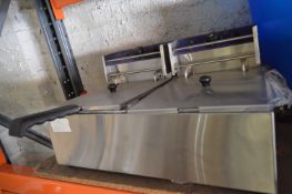 *Ace Catering Countertop Stainless Steel Two Basket, Two Compartment Fryer F23