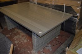 *George at Home Simulated Rattan and Composite Wood Exterior Dining Table in Light Grey Finish (to