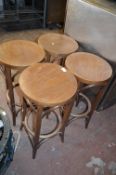 Set of Four Bentwood Barstools