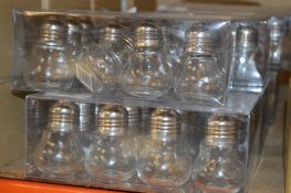 Twelve Sets of Light Bulb Style Salt & Pepper Pots