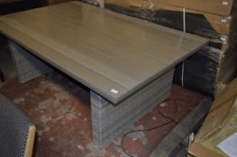 *George at Home Simulated Rattan and Composite Wood Exterior Dining Table in Light Grey Finish (to