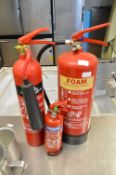 3 Fire Extinguishers (CO2, Foam & Powder)
