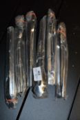 Six Pairs of Medium Stainless Steel Tongs