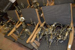 Four Six Branch Chandeliers and Six Wall Lamps