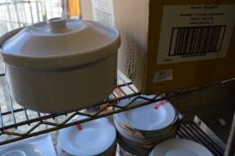 Four Rayware of England 2.2L Round Casserole Dishes with Lids