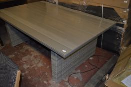 *George at Home Simulated Rattan and Composite Wood Exterior Dining Table in Light Grey Finish (to