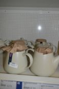 Six Milan Cream Teapots