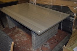 *George at Home Simulated Rattan and Composite Wood Exterior Dining Table in Light Grey Finish (to