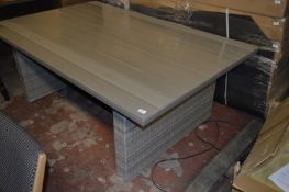 *George at Home Simulated Rattan and Composite Wood Exterior Dining Table in Light Grey Finish (to