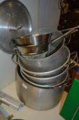 Assorted Aluminium Pans, Conical Strainers and Colanders
