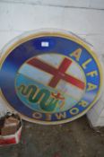 *Circular Alfa Romeo Perspex Sign