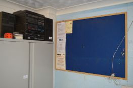 *Philips Music System and a Blue Pinboard