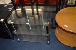 Three Tier Glass & Chrome TV Stand
