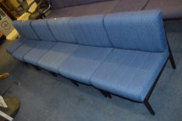 Six Verco Reception Chairs with Blue Upholstered Seats and Backs