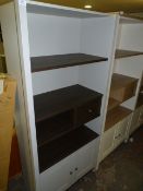 *Dark Oak & Grey Open Fronted Bookcase