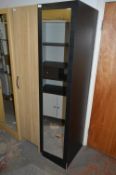 *Black Ash Single Wardrobe with Mirrored Door