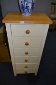 White Painted Six Height Chest of Drawers