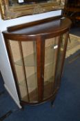 Bow Fronted Walnut Display Cabinet