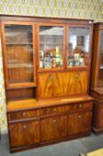 Figured Mahogany Reproduction Display Unit with Cut Glass Doors