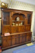Figured Mahogany Reproduction Display Unit with String Inlaid Detail