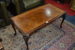 Mahogany Coffee Table on Carved Cabriole Legs