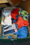 Box Containing Assorted Children's and Ladies Clothing Including Spiderman Outfit, Ultra Plush