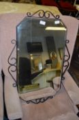 Wrought Iron Framed Bevelled Edge Mirror