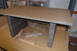 *George at Home Rattan Style Patio Table with Composite Wood Top