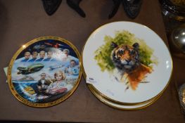 Seven Decorative Plates Depicting Wildlife Scenes and Two Collectable Thunderbirds Plates with